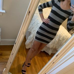 Grey/black striped dress